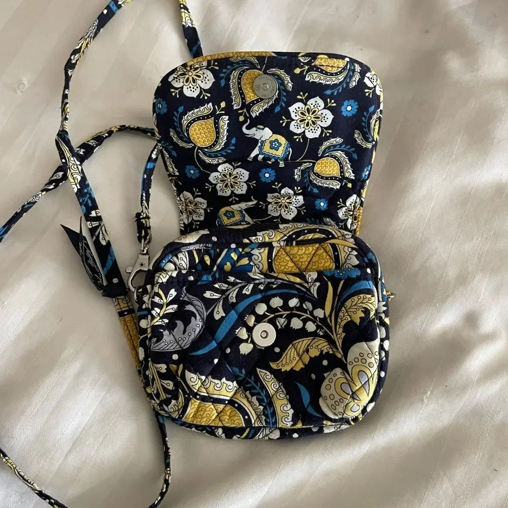 Vera Bradley ”Saddlebag” new style Ellie Blue Purse CrossBody Bag blue w…